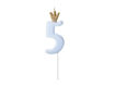 Picture of CANDLE CROWN LIGHT BLUE NUMBER 5